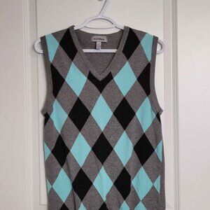 LE CHATEAU argyle diamond pattern vest, mens